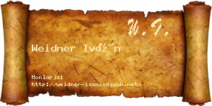Weidner Iván névjegykártya